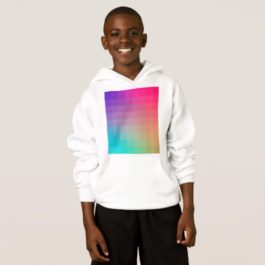 Farbenfrohe Regenbogenfarben glänzendes Design Hoodie (Vorne ganz)