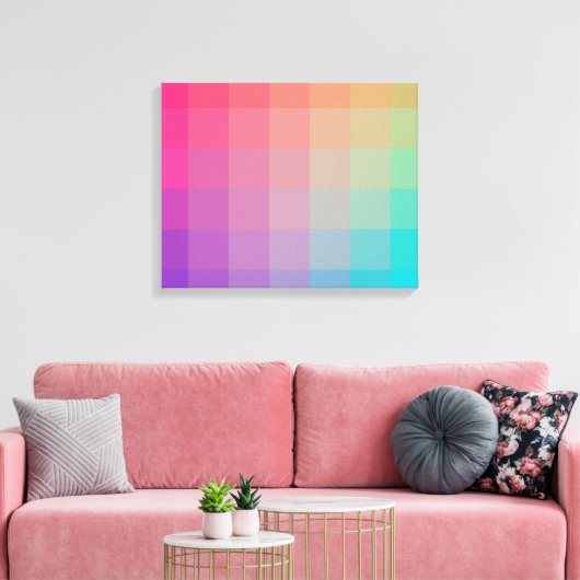 Farbenfrohe Regenbogenfarben glänzendes Design Leinwanddruck (Insitu (Wohnzimmer))