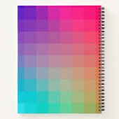 Farbenfrohe Regenbogenfarben glänzendes Design Notizblock (Rückseite)