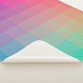 Farbenfrohe Regenbogenfarben glänzendes Design Sherpadecke (3/4)