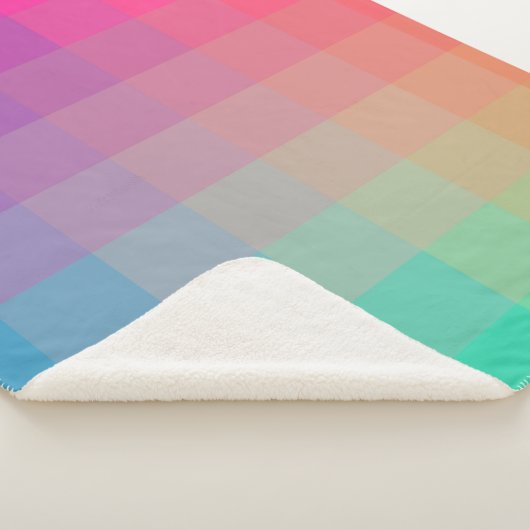 Farbenfrohe Regenbogenfarben glänzendes Design Sherpadecke (3/4)