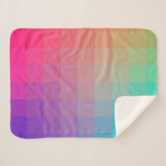 Farbenfrohe Regenbogenfarben glänzendes Design Sherpadecke (Vorderseite (Horizontal))