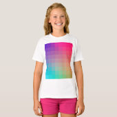 Farbenfrohe Regenbogenfarben glänzendes Design T-Shirt (Vorne ganz)