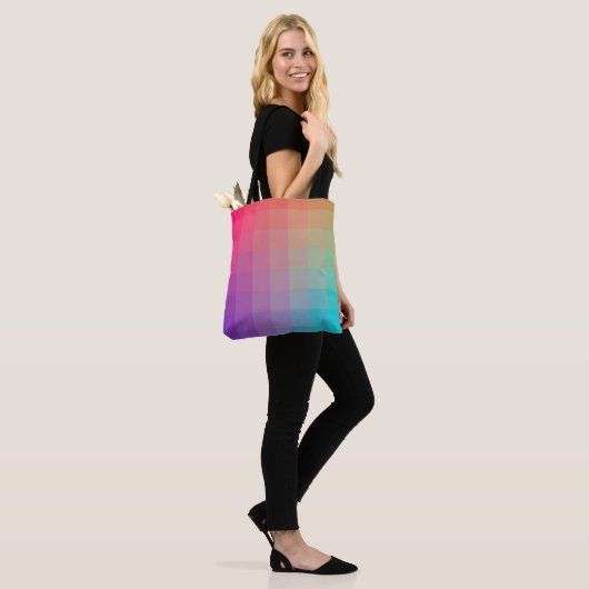 Farbenfrohe Regenbogenfarben glänzendes Design Tasche (Am Model)