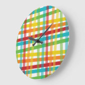 Farbenfrohe Regenbogenfarben Große Wanduhr (Winkel)