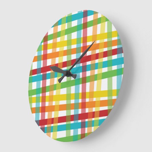 Farbenfrohe Regenbogenfarben Große Wanduhr (Winkel)