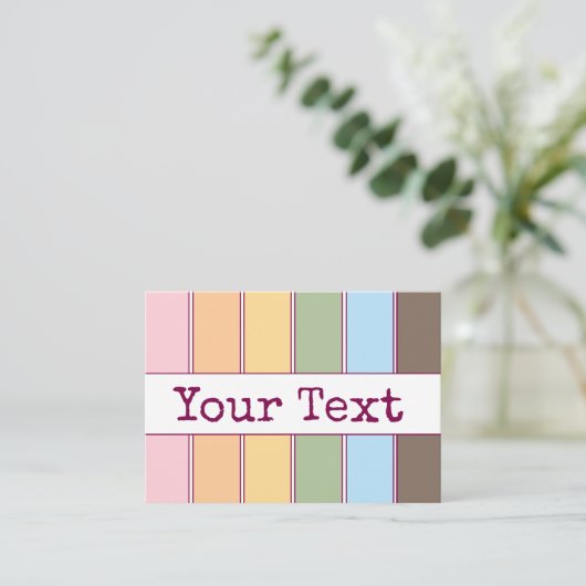 Farbenfrohe Regenbogenfarben - Hinweis für den Tex Visitenkarte (Stehend Vorderseite)