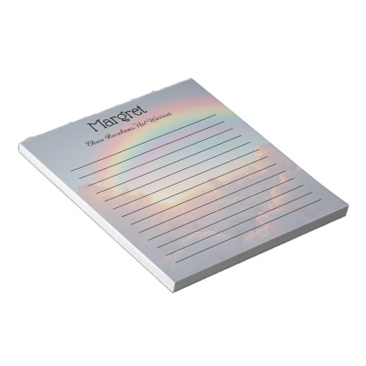 Farbenfrohe Regenbogenfarben - individualisierbare Notizblock (angewinkelt)