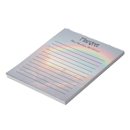 Farbenfrohe Regenbogenfarben - individualisierbare Notizblock (Rotiert)