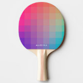 Farbenfrohe Regenbogenfarben Moderne Tischtennis Tischtennis Schläger (Rückseite)