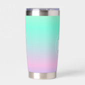 Farbenfrohe Regenbogenfarben-Monogramm Thermobecher (Vorderseite)