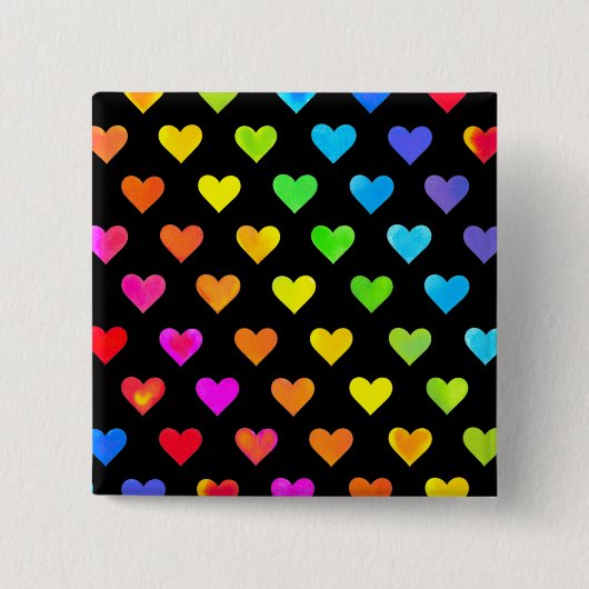 Farbenfrohe Regenbogenfarben Muster Stripmuster Button (Vorderseite)