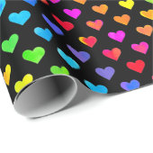 Farbenfrohe Regenbogenfarben Muster Stripmuster Geschenkpapier (Rolleneckpunkt)