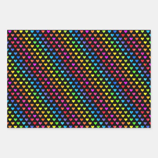 Farbenfrohe Regenbogenfarben Muster Stripmuster Geschenkpapier Set (Vorderseite)