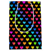 Farbenfrohe Regenbogenfarben Muster Stripmuster Mittlere Geschenktüte (Vorderseite)