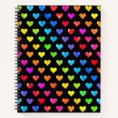 Farbenfrohe Regenbogenfarben Muster Stripmuster Notizblock (Vorderseite)