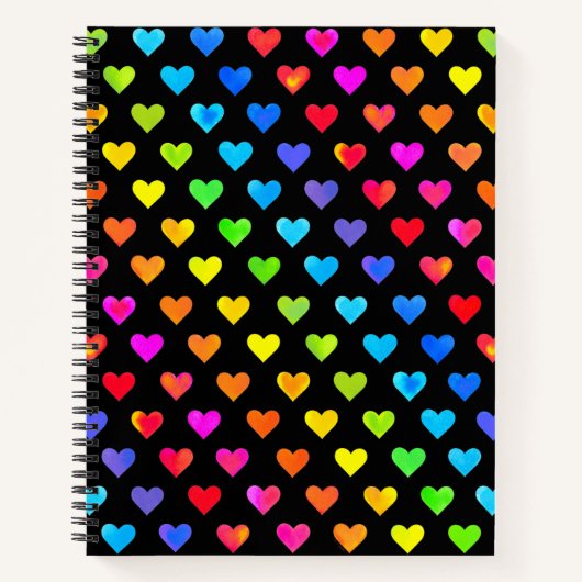 Farbenfrohe Regenbogenfarben Muster Stripmuster Notizblock (Vorderseite)