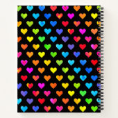 Farbenfrohe Regenbogenfarben Muster Stripmuster Notizblock (Rückseite)