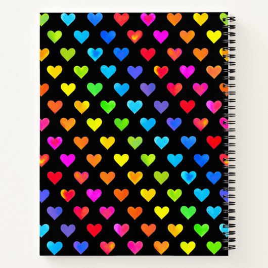 Farbenfrohe Regenbogenfarben Muster Stripmuster Notizblock (Rückseite)