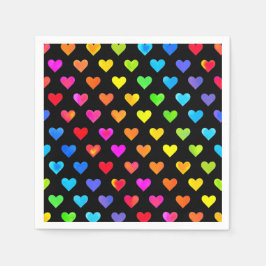 Farbenfrohe Regenbogenfarben Muster Stripmuster Serviette