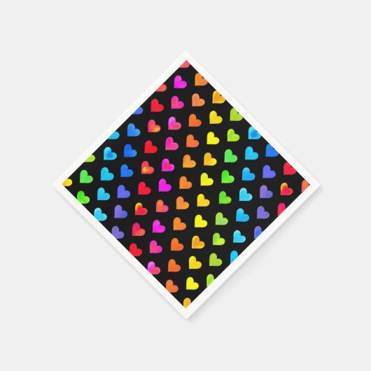 Farbenfrohe Regenbogenfarben Muster Stripmuster Serviette (Ecke)