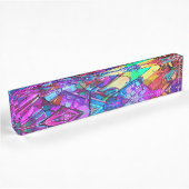 Farbenfrohe Regenbogenfarben Namensplakette