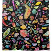 Farbenfrohe Regenbogenfarben Obst und Gemüse Duschvorhang (Vorderseite)