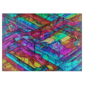 Farbenfrohe Regenbogenfarben Schneidebrett (Vorderseite)