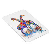 Farbenfrohe Regenbogenfarben Spritzer Giraffen Magnet (Rechte Seite)