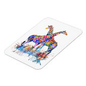 Farbenfrohe Regenbogenfarben Spritzer Giraffen Magnet (Linke Seite)