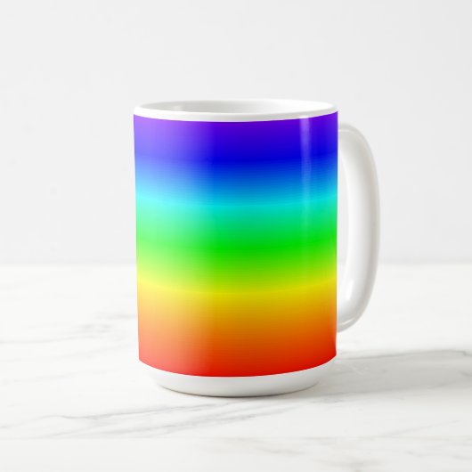 Farbenfrohe Regenbogenfarben Streifen Kaffeetasse (VorderseiteRechts)