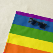Farbenfrohe Regenbogenfarben Streifen Strandtuch (Beispiel)
