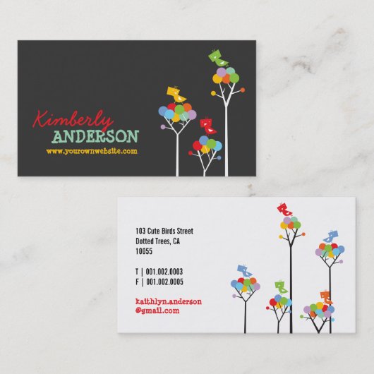 Farbenfrohe Regenbogenfarben und Niedliche Tweeten Visitenkarte (Vorne/Hinten)