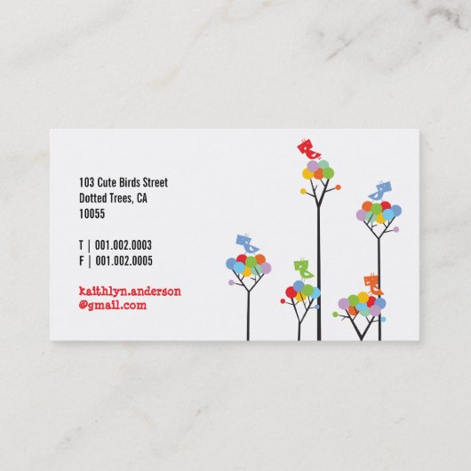 Farbenfrohe Regenbogenfarben und Niedliche Tweeten Visitenkarte (Rückseite)