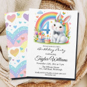 Farbenfrohe Regenbogenfarben und sonniges 4. Gebur Einladung