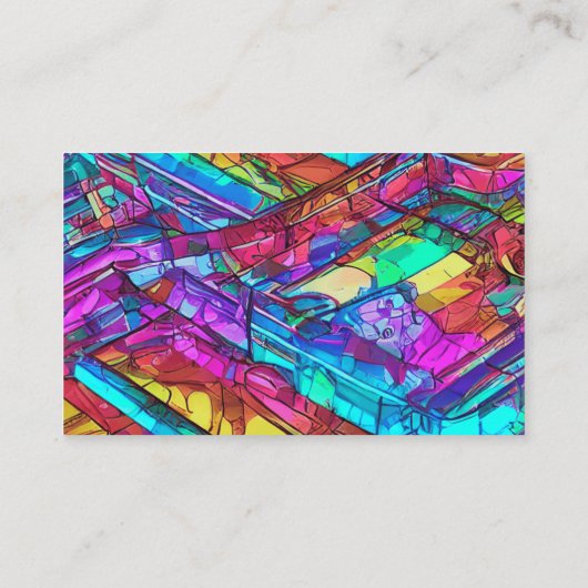 Farbenfrohe Regenbogenfarben Visitenkarte (Rückseite)