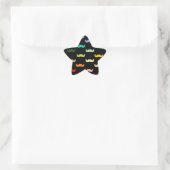 Farbenfrohe Regenbogenfarbenmuster Stern-Aufkleber (Tasche)