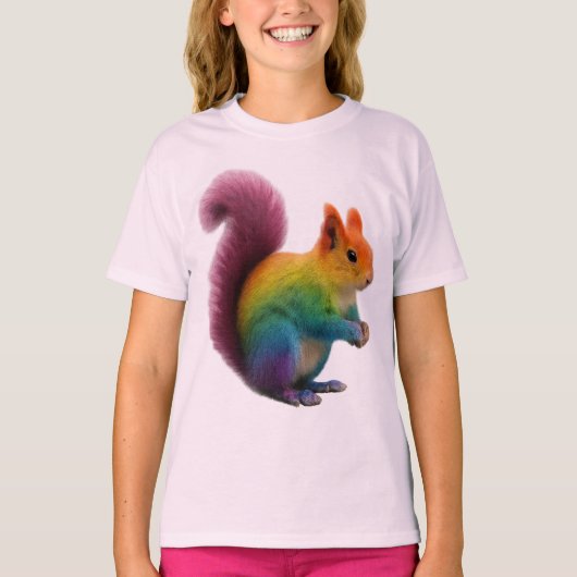 Farbenfrohe Regenbogenfellaufkleber T-Shirt (Vorderseite)