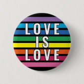 Farbenfrohe Regenbogenflagge Farben Streifen Muste Button (Vorderseite)