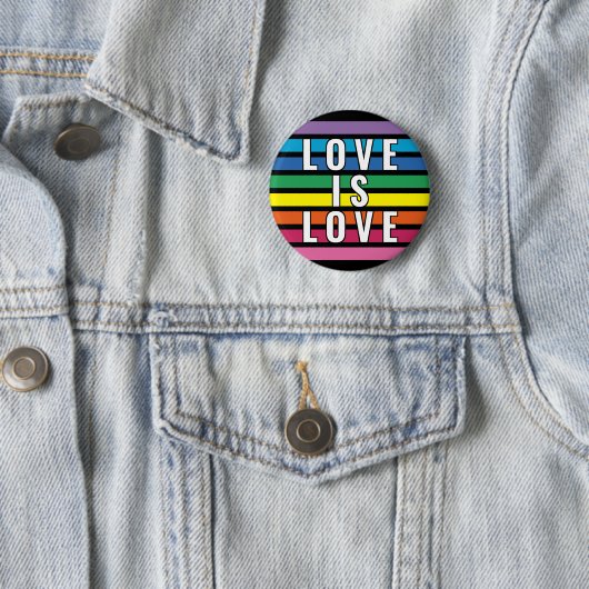 Farbenfrohe Regenbogenflagge Farben Streifen Muste Button (Beispiel)