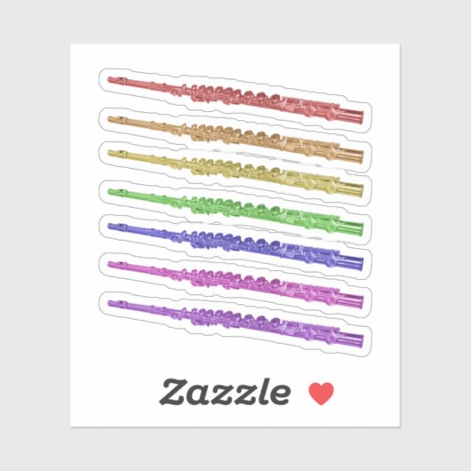 Farbenfrohe Regenbogenflöten Aufkleber (Blatt)