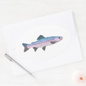 Farbenfrohe Regenbogenforelle Ovaler Aufkleber (Umschlag)