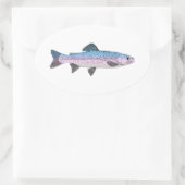 Farbenfrohe Regenbogenforelle Ovaler Aufkleber (Tasche)