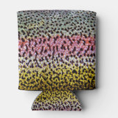 Farbenfrohe Regenbogenforelle Textur Muster ausseh Dosenkühler (Rückseite)