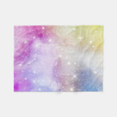 Farbenfrohe Regenbogengalaxie-Muster Fleecedecke (Vorderseite (Horizontal))