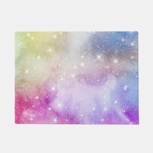 Farbenfrohe Regenbogengalaxie-Muster Fußmatte (Vorderseite)