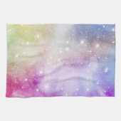 Farbenfrohe Regenbogengalaxie-Muster Geschirrtuch (Horizontal)
