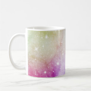 Farbenfrohe Regenbogengalaxie-Muster Kaffeetasse