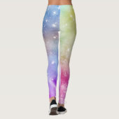 Farbenfrohe Regenbogengalaxie-Muster Leggings (Rückseite)