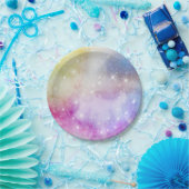 Farbenfrohe Regenbogengalaxie-Muster Pappteller (Party)